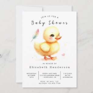 Fun Custom Duck Baby Shower Invitation