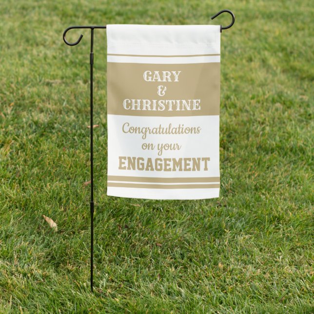 FUN, Custom Engagement party Garden Flag (In SItu)