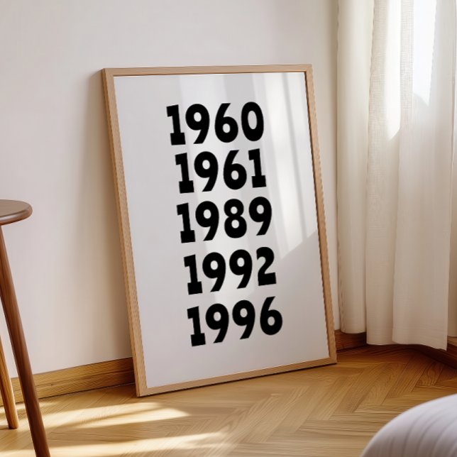 Fun Custom Family 5 Birth Year Sign Poster Gift (Creator Uploaded)