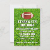 Fun Custom Football Birthday Party Invitation (Back)