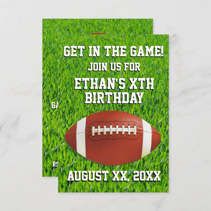 Fun Custom Football Birthday Party Invitation | Zazzle