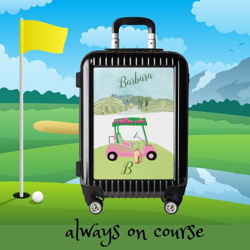 Fun Custom Golf Cart Scenic Personalized Name Luggage