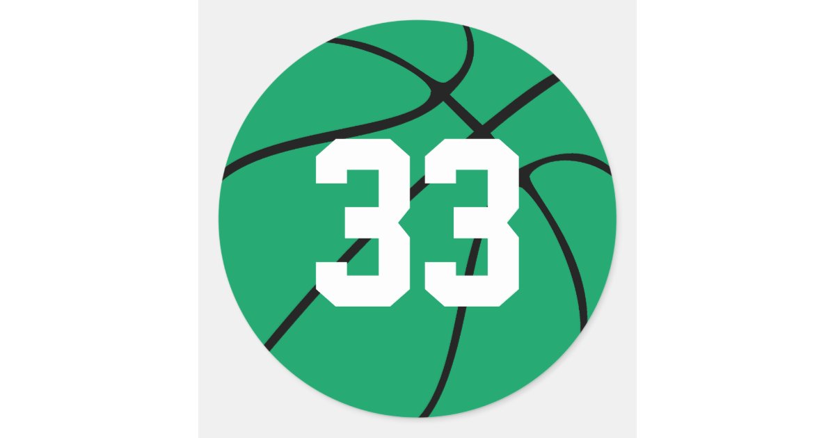 Fun Custom Green Basketball Jersey Number Stickers Zazzle Com