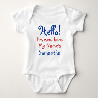 Fun custom hello add your name baby bodysuit