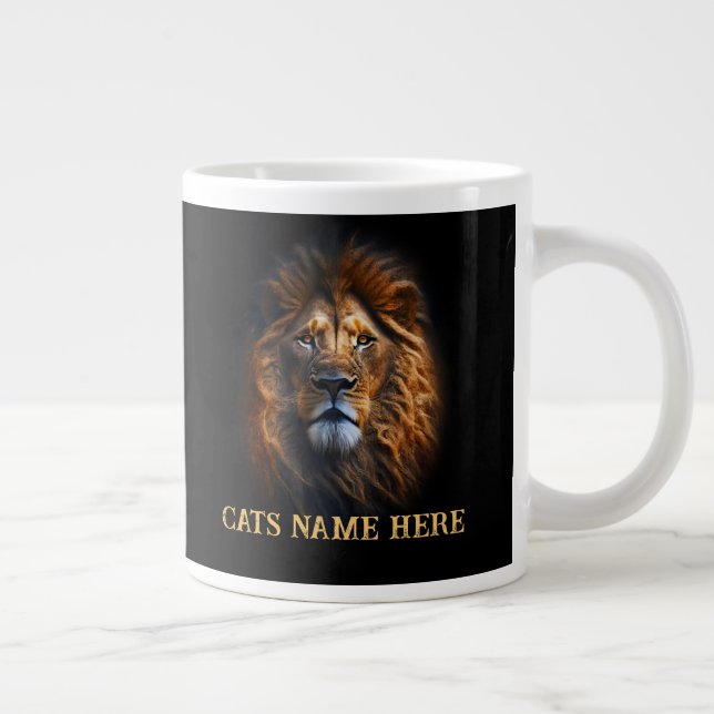 Fun Custom "I Love My Cat" Lion Specialty Mug (Right)