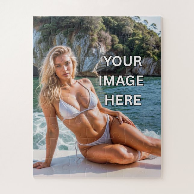 FUN! 🧩 Custom Jigsaw Puzzle – Add Image or Text (Vertical)