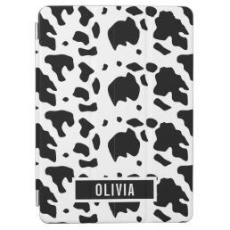 Fun Custom Name Holstein Cow Animal Print Pattern iPad Air Cover