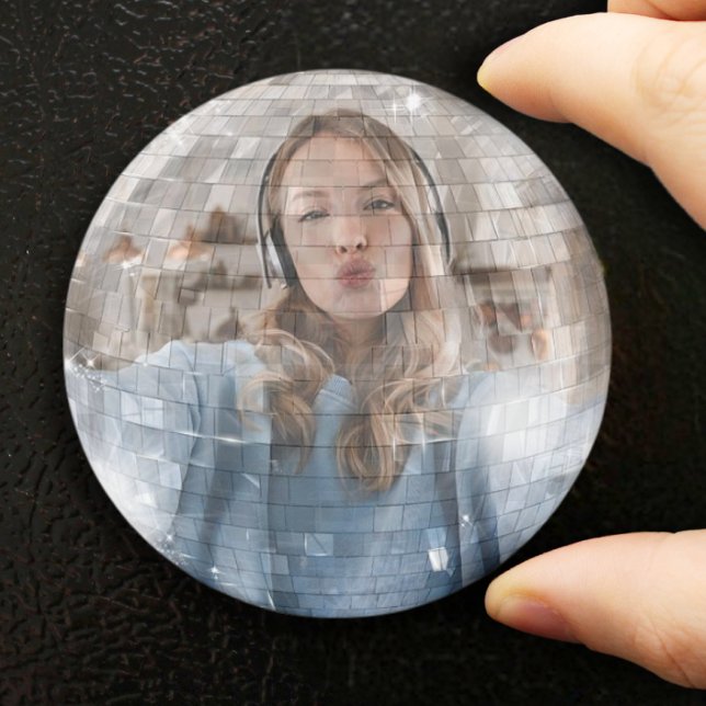 Fun Custom Personalized Selfie Disco Ball  Magnet (Creator Uploaded)
