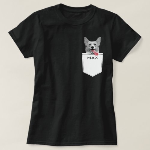 Fun Custom Pet Photo and Name Pocket T_Shirt