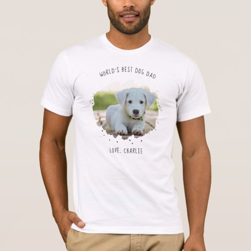 Fun Custom Pet Photo Splash Best Dog Dad T_Shirt