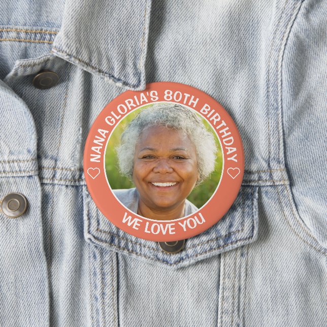 Fun Custom Photo Birthday Party Favor Button (In Situ)