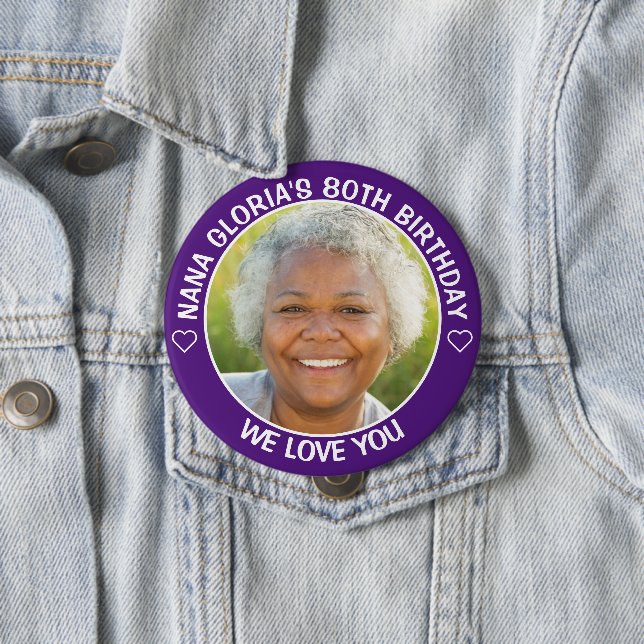 Fun Custom Photo Birthday Party Favor Button (In Situ)