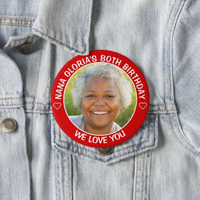 Fun Custom Photo Birthday Party Favor Button (In Situ)