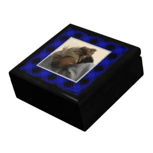 Fun Custom Photo Frame Classic Blue & Black Plaid Gift Box