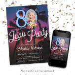 Fun Custom Photo Luau 80th Birthday Party  Invitation<br><div class="desc">Fun Custom Photo Luau 80th Birthday Party Invitation. Transport yourself to an evening of tropical elegance with our milestone birthday invitation design. Set against a modern backdrop, this classy invitation captures the essence of a breathtaking sunset over a tropical paradise, inviting guests to a luau party like no other. The...</div>