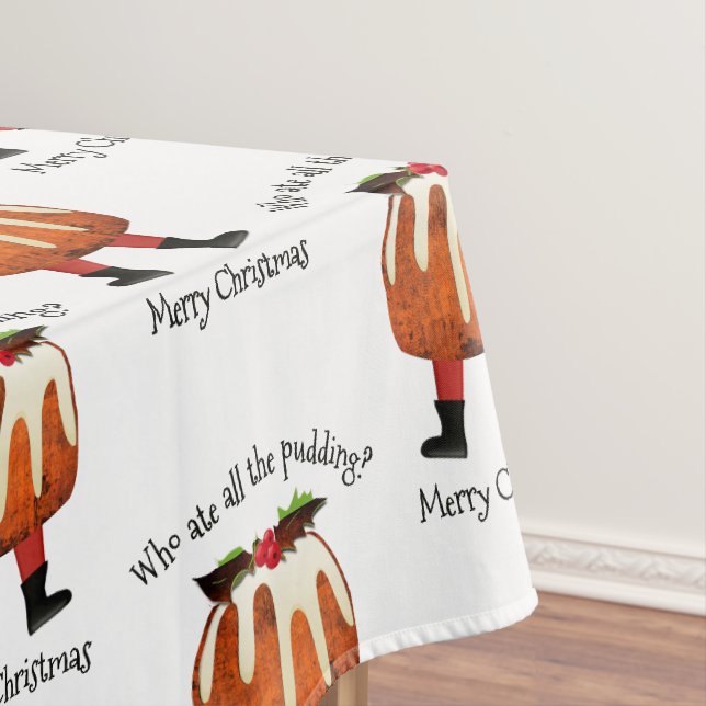Fun Custom Pudding Merry Christmas  Tablecloth (In Situ)