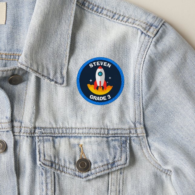 FUN! 🚀 Custom Rocketship Patch – Add Your Kid (On Jacket)