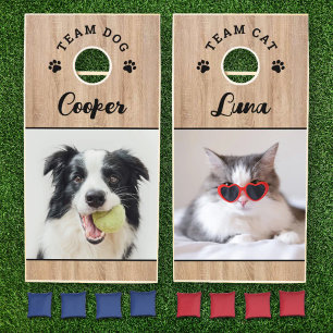 Fun Custom Team Dog Cat Pet Photo Cornhole Set