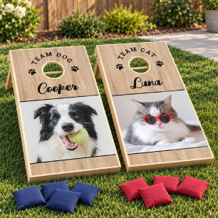 Fun Custom Team Dog Cat Pet Photo Cornhole Set