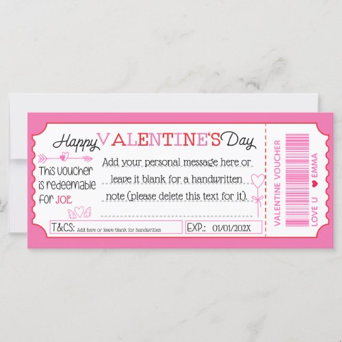 Fun Custom Valentines Day Card as Gift Voucher