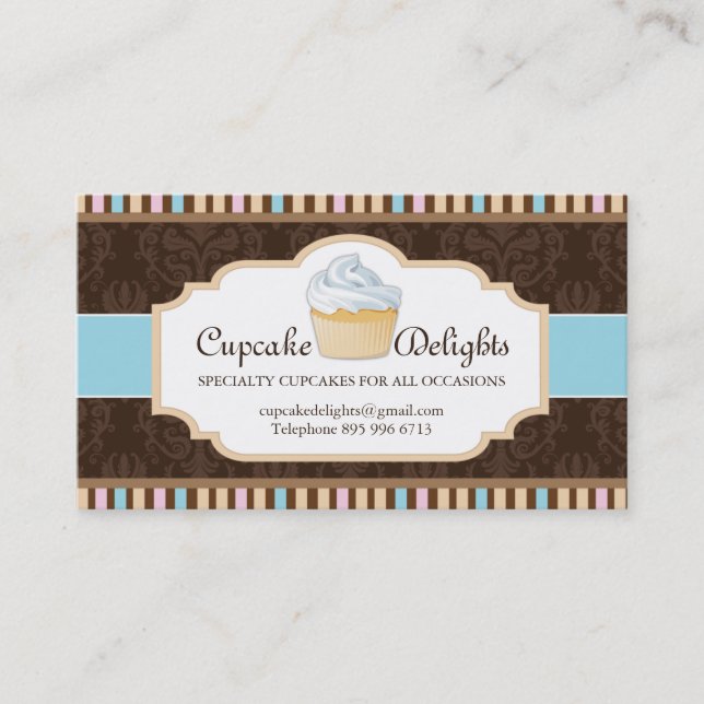 Fun Customizable Cupcake Business Card (Front)