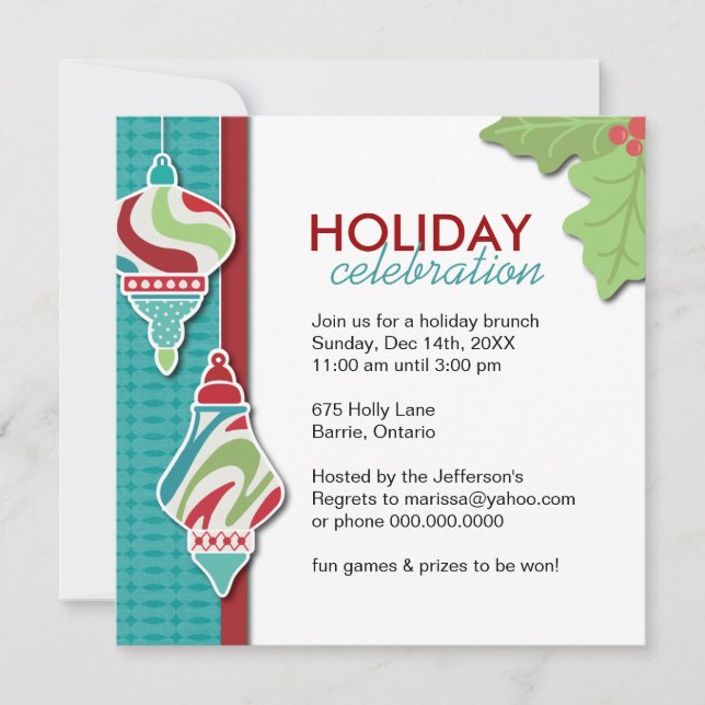 Fun Customizable Holiday Party Invitation (Front)