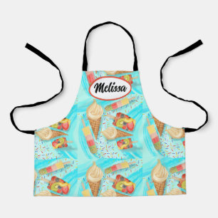 Fun customizable ice cream & Popsicle themed apron