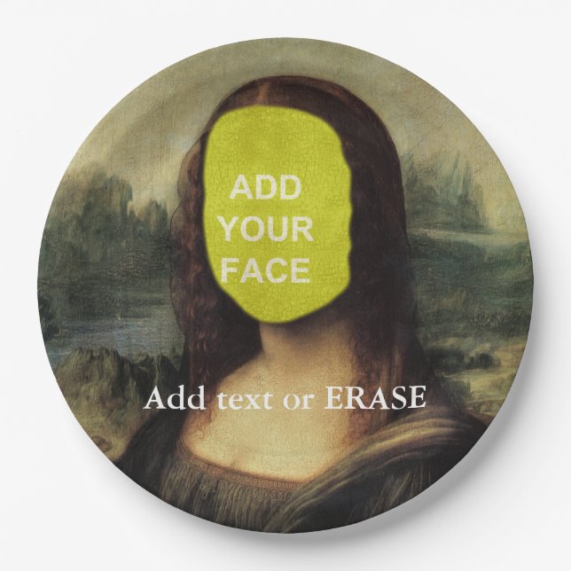 Fun customizable Leonardo Da Vinci "Mona Lisa"… Paper Plates (Front)