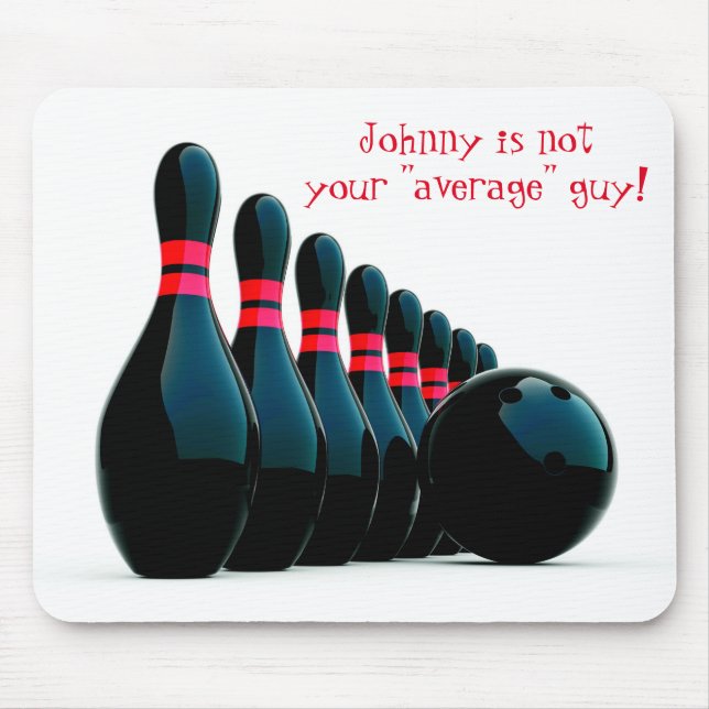 Fun Customizable Name Bowler Bowling Mouse Pad (Front)