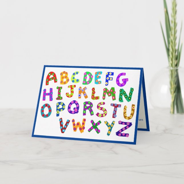 Fun & Cute Alphabet ABCs Custom Message Card (Front)