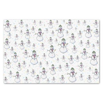 Fun  Cute  And Colorful Snowmen And Snowflakes Tissue Paper by judgeart at Zazzle