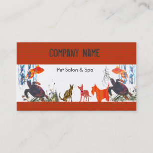 Fun Cute Animals Pet Care Business Card