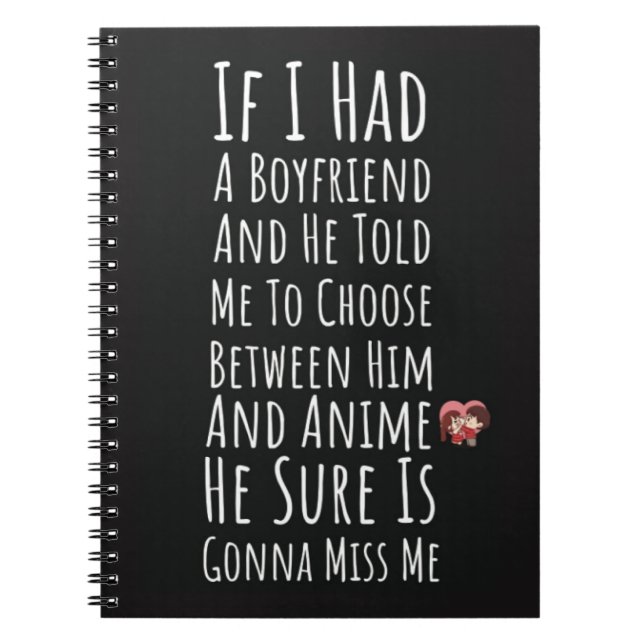 Fun Cute Anime Gifts For Her Kaiwaii Adorable Notebook (Front)