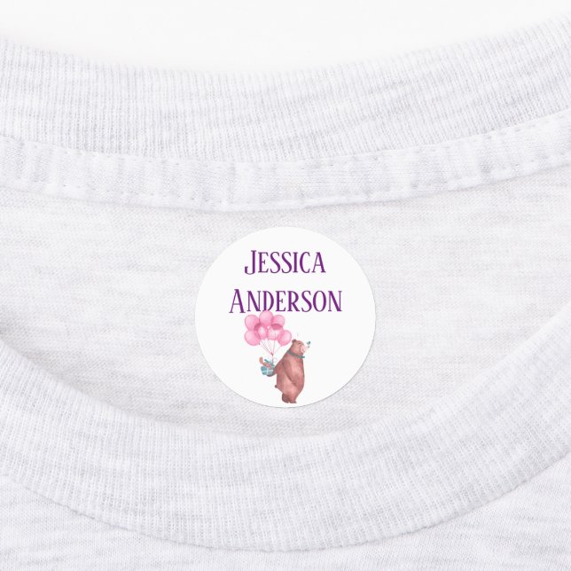 Fun Cute BEAR BALLOONS KIDS Kids' Labels (Affixed)