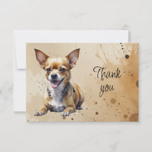 Fun Cute  Chihuahua Dog Thank You Card