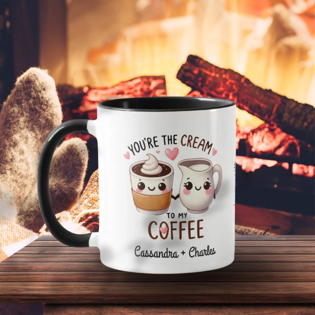 Fun & Cute Couples "Cream to My Coffee" Mug (Fun & Cute Couples "Cream to My Coffee" Mug)