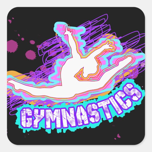 Fun Cute Custom Personalized Gymnastics Stickers (Front)