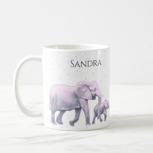 Fun Cute d Pink Elephants Modern Coffee Mug