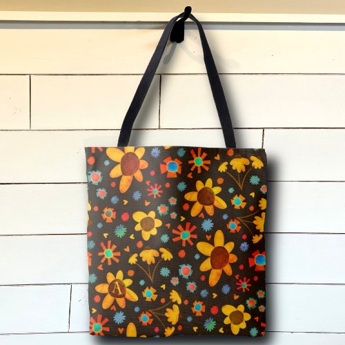 Fun Cute Daisies Initial Inspirivity Tote Bag