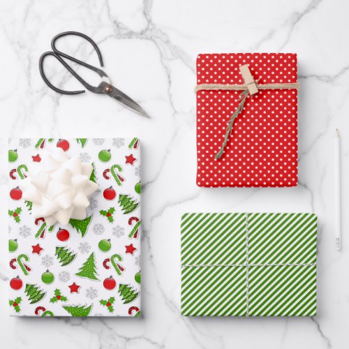 Fun Cute December Winter Holiday Season Doodles Wrapping Paper Sheets
