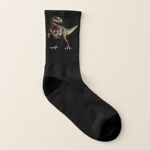 Fun Cute dinosaurs Black Socks