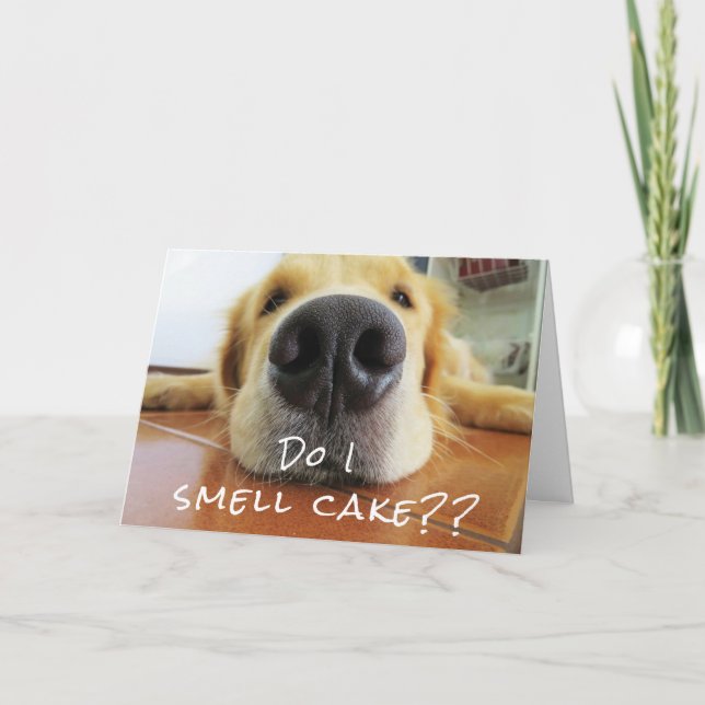 Fun Cute Dog Big Nose Happy Birthday Card (Front)