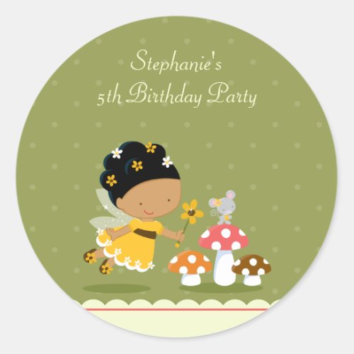 Fun cute fairy girls birthday party stickers