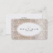 Fun & Cute Fashion Boutique Faux Silver Sequins Business Card (Front/Back)