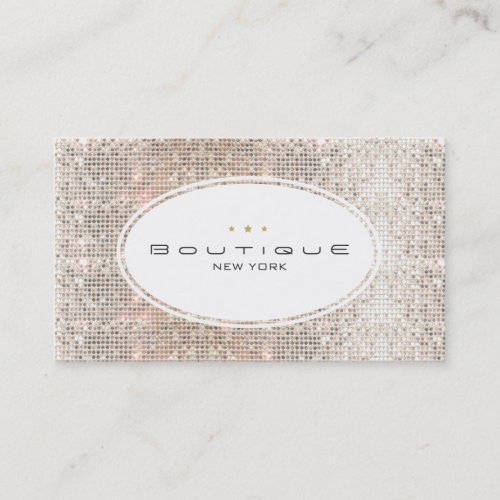 Fun Boutique Sparkly Silver Sequins Look Business Cards