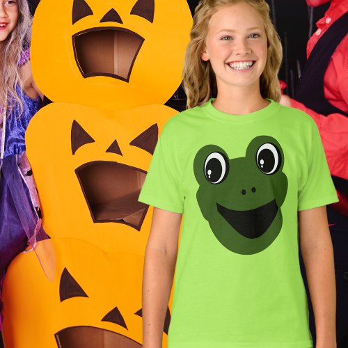 Fun Cute frog Face Easy Halloween costume T_Shirt
