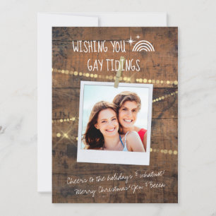 Fun & Cute Gay Tidings LGBT Photo Holiday Card