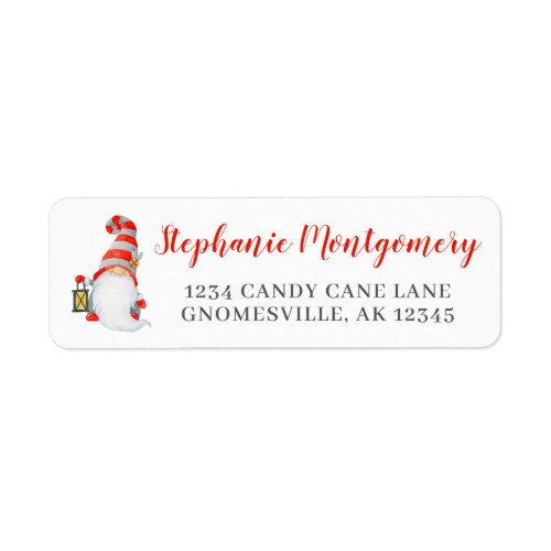 Fun Cute Gnome Christmas Return Address Label
