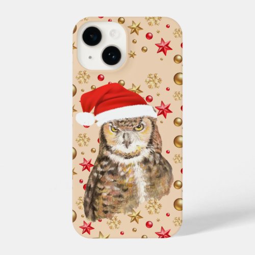 Fun Cute Grumpy Upset Owl Christmas Humor iPhone 14 Case