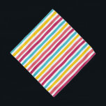 Fun Cute Happy Pop Of Color Colorful Striped Candy Bandana<br><div class="desc">Fun,  cute,  happy,  pop of color,  striped candy design! Add a bit of fun for your favorite pet with this cute striped pattern. 

Fully customizable colors if you want to create your own striped fun “Fru” for a colorful “Duck Moment”.</div>